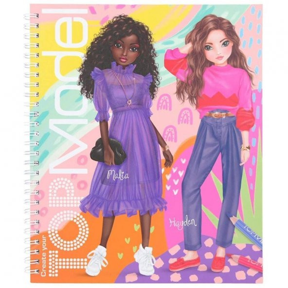 Create Your Top Model Colouring & Sticker Book Boyama Kitabı ürün görseli 1