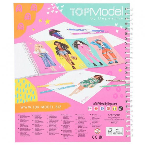 Create Your Top Model Colouring & Sticker Book Boyama Kitabı - Resim 2