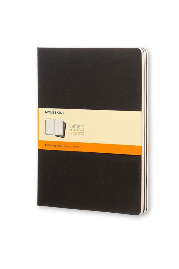 Moleskine Cahier Büyük Boy Karton Kapak Çizgili Defter Siyah ürün görseli 1