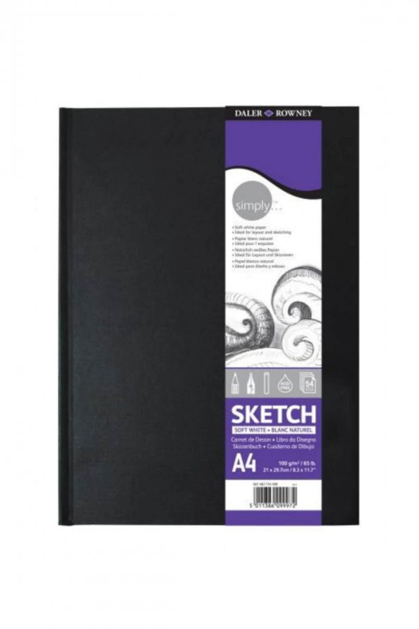 Soft White Sert Kapak Çizim Defteri 54 Yaprak 100g A4 21x29.7 cm ürün görseli 1