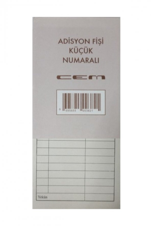 Küçük Numaralı Adisyon Fişi 12 Li (1 Paket 12 Adet) ürün görseli 1