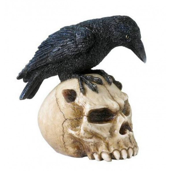 WISE Veronese İskelet Serisi-WISE KURUKAFA VE KARGA-11,5*13*7 CM. ürün görseli 1