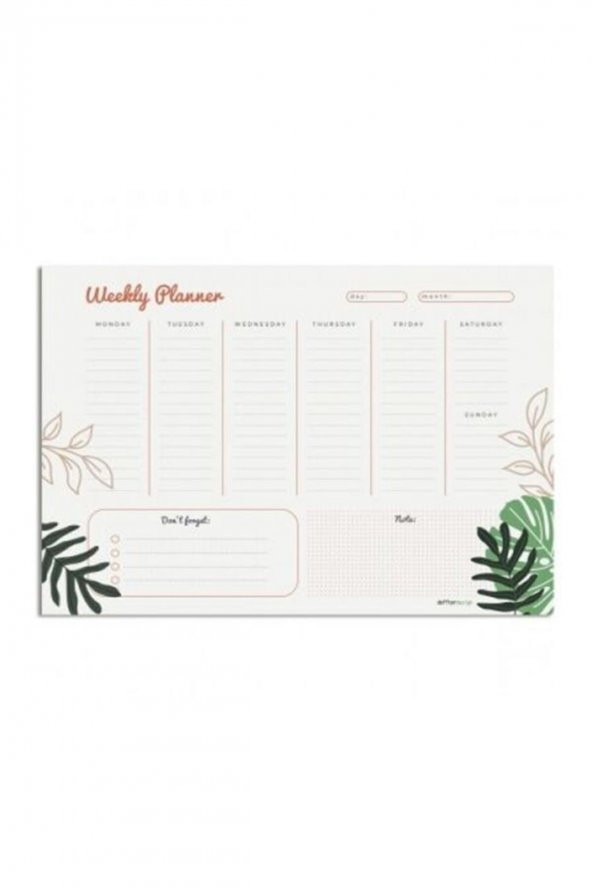Deffter Weekly Planer Tropic A4 Defter ürün görseli 1