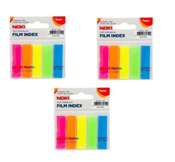 Noki Memo Film Index 5 Renk 12x45mm 25 Yp. 3 Adet ürün görseli 1