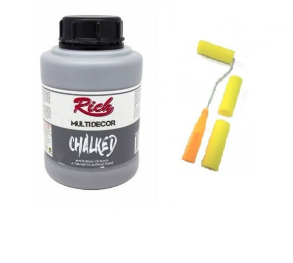 Rich Multi Decor Chalked Akrilik 1750ml 4576 Is Siyah&Sarı Sünger Rulo Seti ürün görseli 1