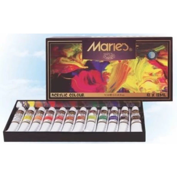 Maries Akrilik Boya 12li 12ml 812B ürün görseli 1