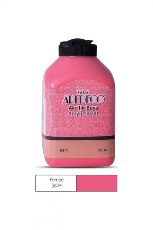 Akrilik Ahşap Boyası 500 ml 3604 Pembe - Resim 2