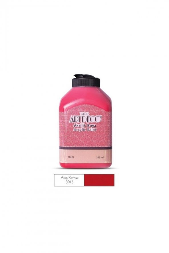 Artdeco Akrilik Ahşap Boyası 500 ml 3015 Ateş Kırmızı ürün görseli 1