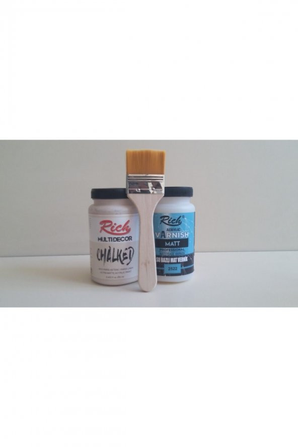 Rich Chalked Set 250 cc Paris Keteni + 250 cc Mat Vernik + Fırça ürün görseli 1