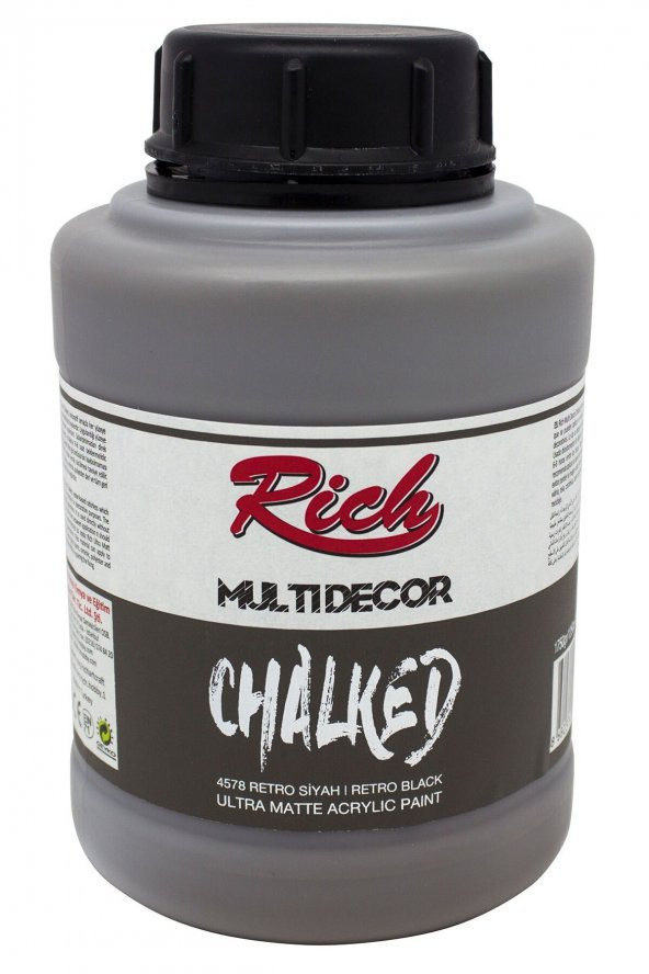 Rich Multi Decor Chalked Akrilik Boya 1750ml 4578 Retro Siyah ürün görseli 1