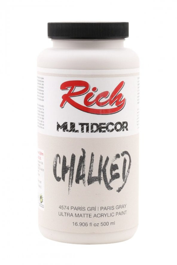 Rich Multi Decor Chalked Akrilik Boya 500 cc. 4574 PARİS GRİ ürün görseli 1