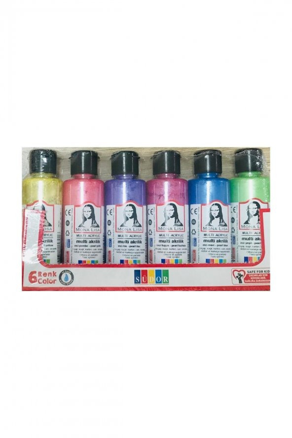 Südor Mona Lisa Multi Akrilik Boya 6 Metalik Renk x 70 ml Şişe ürün görseli 1