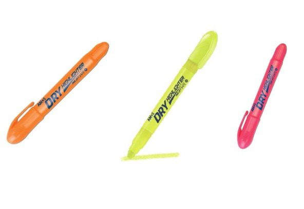 Amos Dry Highlighter - Fosforlu Kalem 3 Renk ürün görseli 1