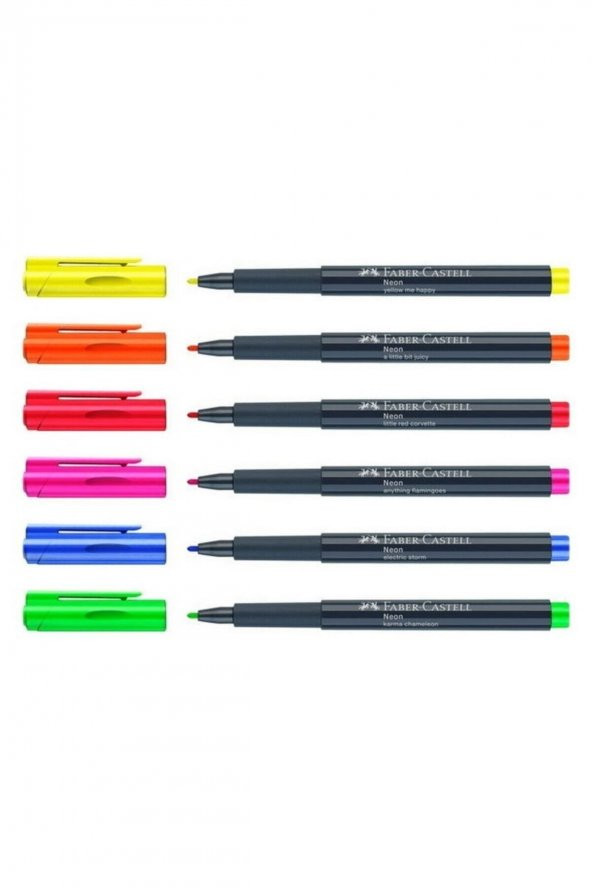 Faber- Castel Neon 1,5mm 6 Renk Vip Model Markör ( Yeniiiii ) ürün görseli 1