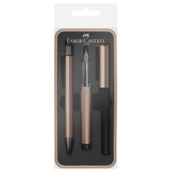 Faber Hexo Dolma Ve Tükenmez Kalem Set Bronz ürün görseli 1