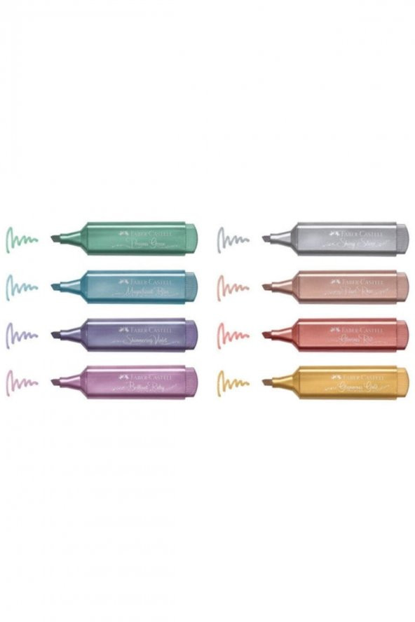 Faber-Castell 46 Metalik Renkler Fosforlu Kalem 8li ürün görseli 1