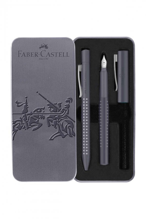 Faber-castell Grip 2010 Dolma + Tükenmez Kalem Set Dapple Gray Rengi ürün görseli 1