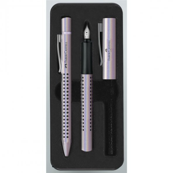 Faber-Castell Grip Edition Glam Dolma Kalem ve Tükenmez Kalem Set 0.7 İnci ürün görseli 1