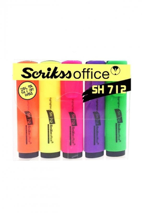 Scrikss Pastel Fosforlu Kalem 5li Blister SH712 ürün görseli 1