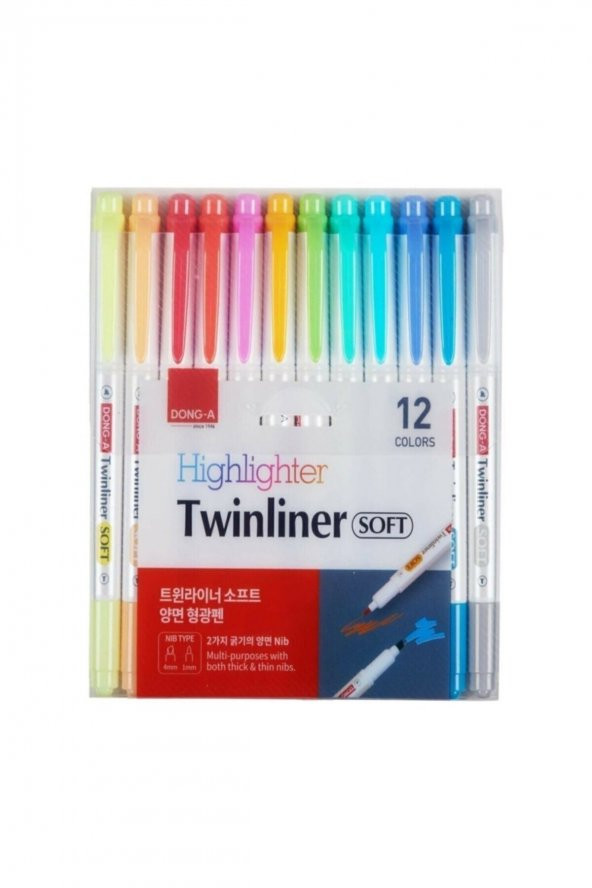 Twinliner Soft Fosforlu Fırçalı 12 Adet Set ürün görseli 1