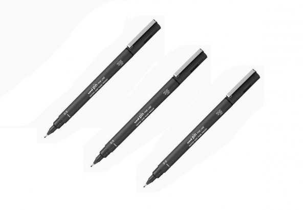 Uni Pin Teknik Çizim Kalemi 0.5 Mm Siyah 3 Adet ürün görseli 1