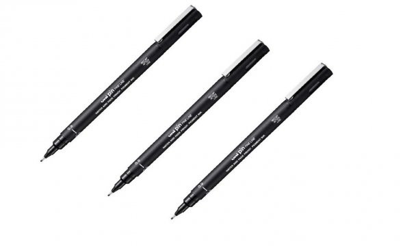 Uni Pin Teknik Çizim Kalemi 0.9 Mm Siyah 3 Adet ürün görseli 1