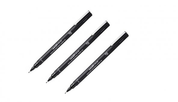 Uni Pin Teknik Çizim Kalemi 1.0 Mm 3 Adet Siyah ürün görseli 1