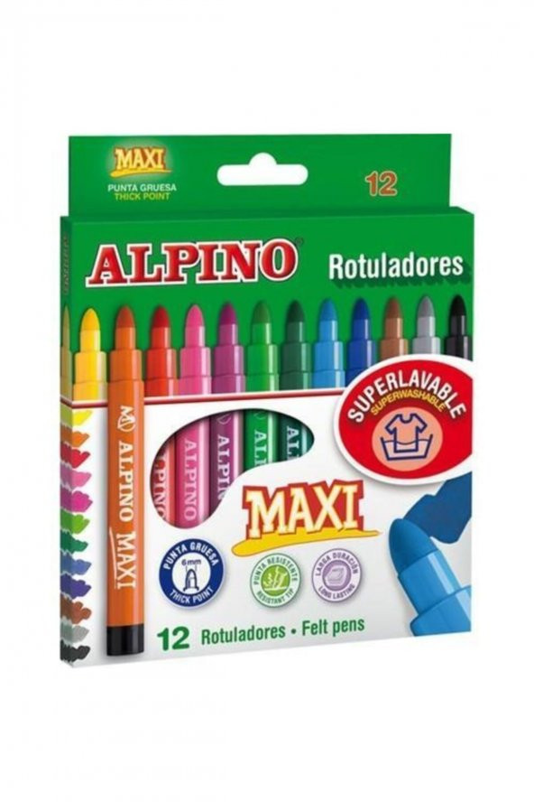Alpino Maxi 12li Keçeli Boya ürün görseli 1