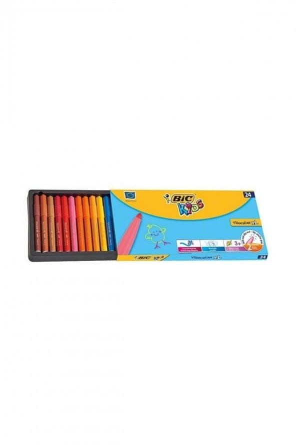 Bic Kids Visa Color XL Yıkanabilir Keçeli Boya Kalemi 24 Renk ürün görseli 1