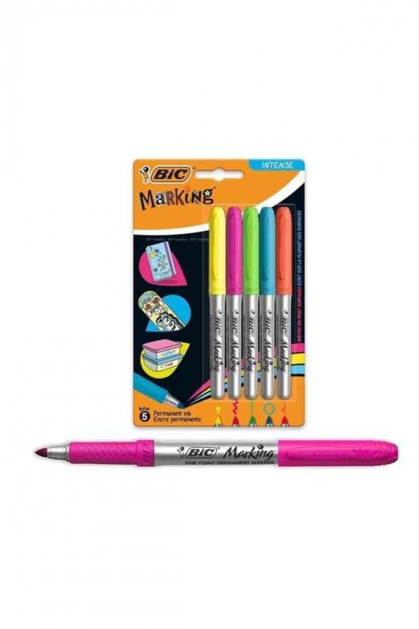 Bic Marking Colour Permanent 5li Ana Renkler - Resim 2