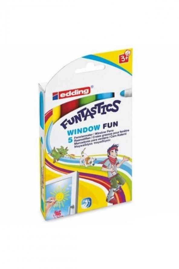 Edding Funtastics Cam Boyama Kalemi 5 Renk ürün görseli 1