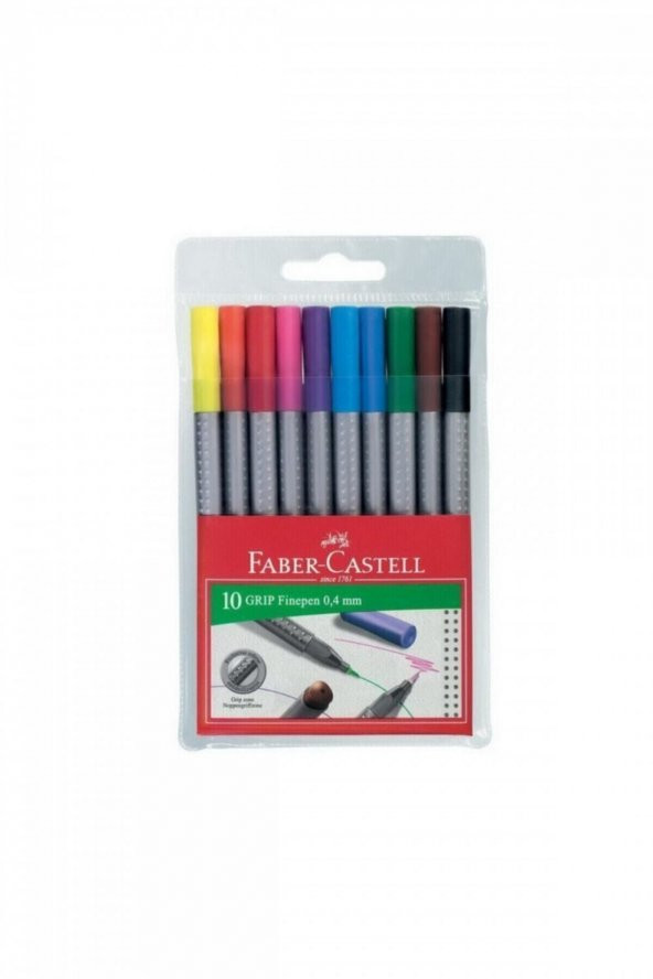 Faber-Castell Grip Finepen Keçe Uç 0.4mm 10lu Karton Kutu ürün görseli 1