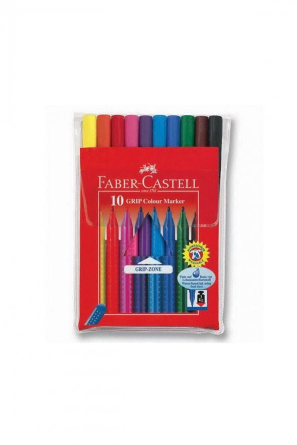 Faber-Castell Grip Keçeli Kalem10lu Poşet ürün görseli 1