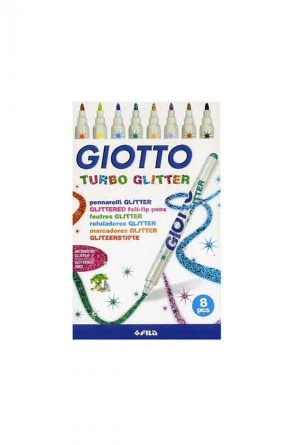 GiottoSimli Keçeli Kalem Turbo Glitter 8li 425800 ürün görseli 1