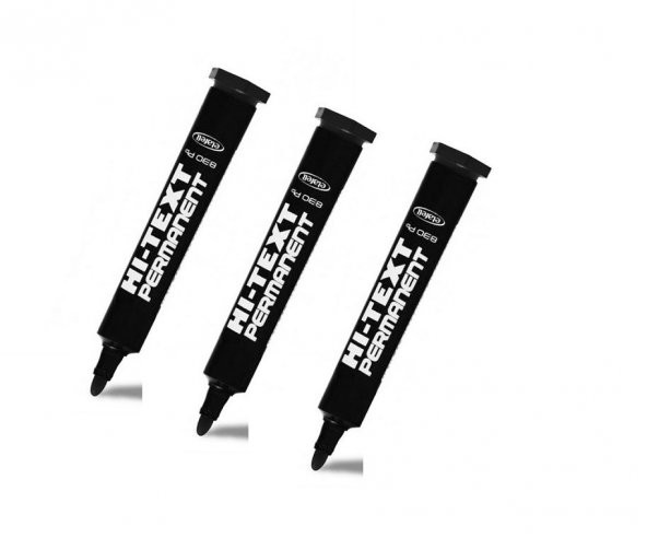 Hi-text Permanent Marker Yuvarlak Uçlu Siyah 3 Adet ürün görseli 1