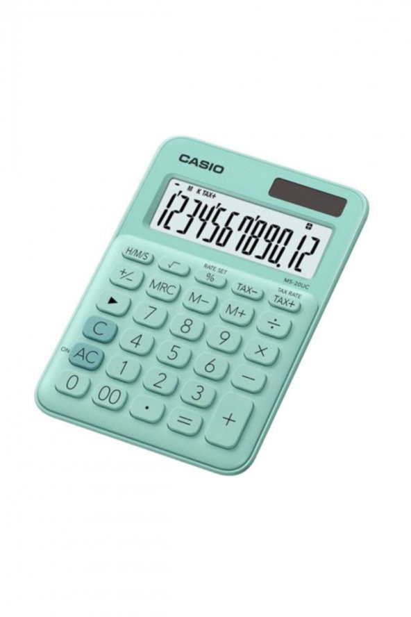 Casio Ms-20uc-gn 12 Hane Yeşil Masa Üstü Hesap Makinesi ürün görseli 1