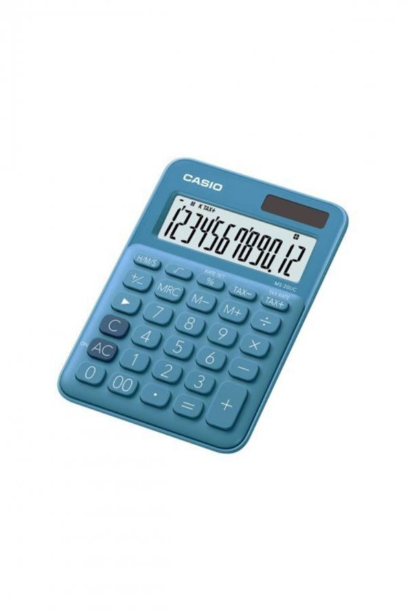 Casio Ms-20uc-bu Renkli Masa Tipi 12 Hane Hesap Makinası ürün görseli 1