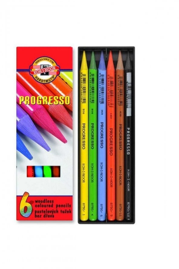 Koh-i Noor Progresso Ahşapsız Kuru Boya Seti 6lı N:8755 ürün görseli 1