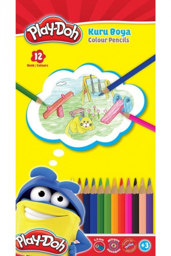 Play-Doh 12 Renk Kuru Boya Teneke Kutu Play-Ku013 ürün görseli 1