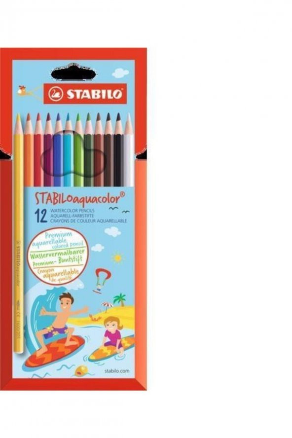 Stabilo Aquacolor Sulandırılabilir Kuru Boya Kalemi 12li ürün görseli 1
