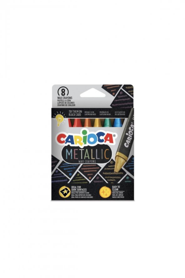 Carioca Metalik Maxi Yıkanabilir Pastel Boya 8li ürün görseli 1