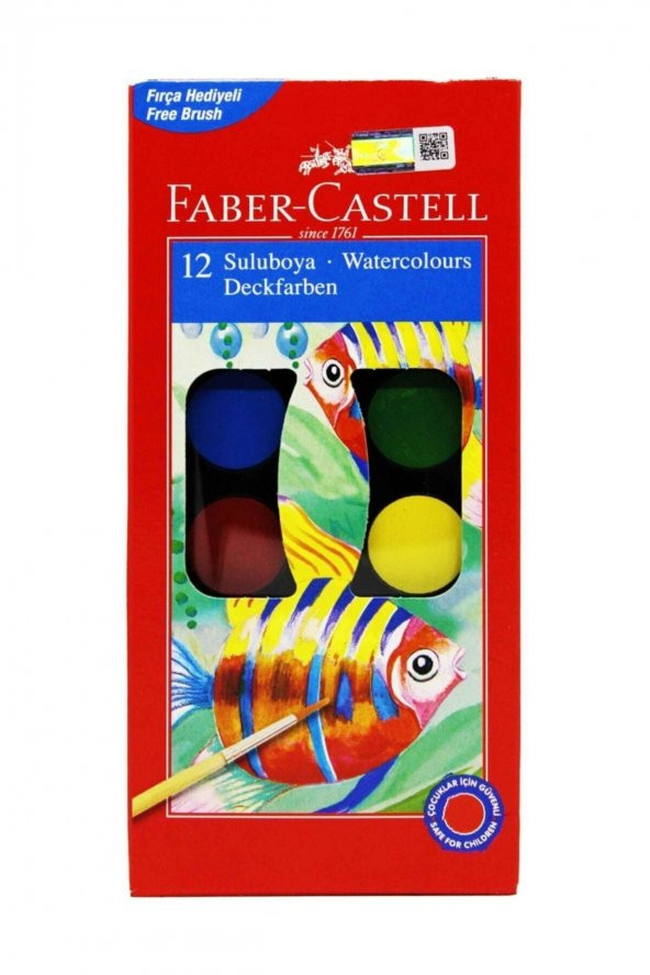 Faber Castell Sulu Boya 12 Renk Büyük Tablet ürün görseli 1