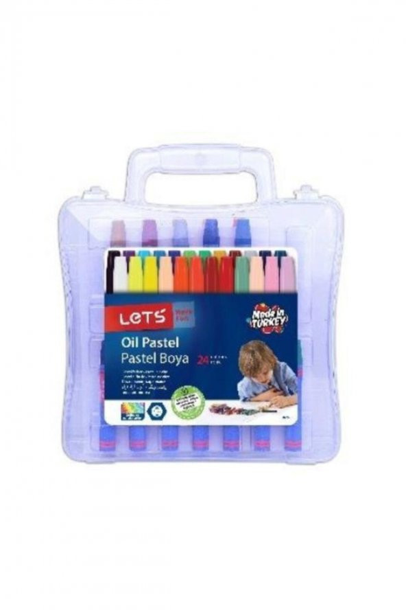 Lets 24 Renk Pastel Boya Plastik Çantalı Lk-24 ürün görseli 1