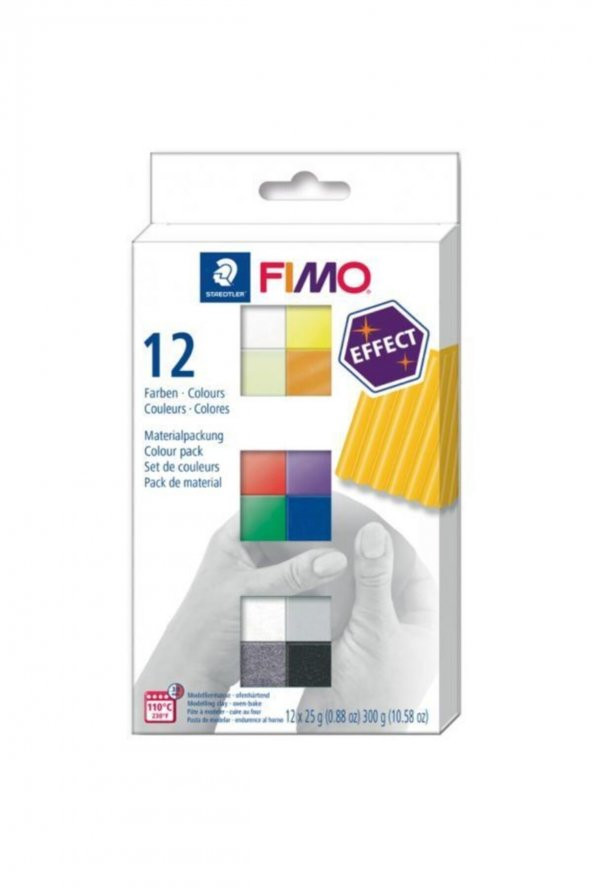 Staedtler Fimo Effect 25 gr x 12 Renk Polimer Kil Set C12-1 ürün görseli 1