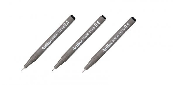 Artline Çizim Kalemi  0.4mm Siyah 3 Adet ürün görseli 1