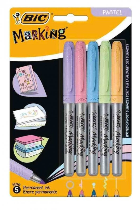 Bic Marking Pastel Permanent Markör Karışık 6Lı Blister ürün görseli 1