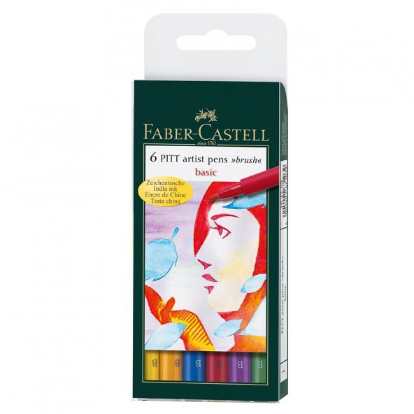 Faber Pitt Artist Pen Fırça Uç 6lı, Renk Çarkı ürün görseli 1