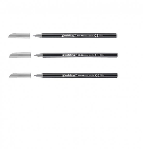 Edding 1200 Grafi̇k Kalemi̇ Gümüş 3 Adet ürün görseli 1