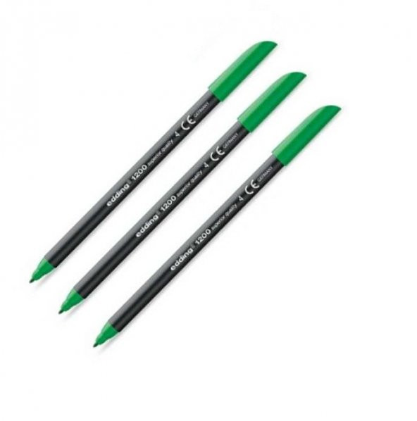 Edding 1200 Grafi̇k Kalemi̇ Yeşil 3 Adet ürün görseli 1
