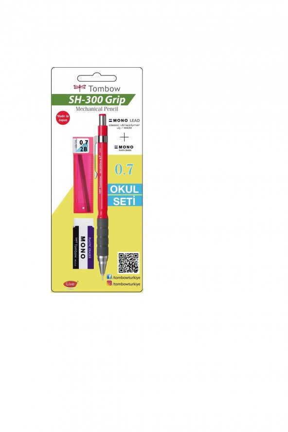 Tombow Sh 300 Grip Versatil Okul Seti Koyu Pembe Gr83 ürün görseli 1